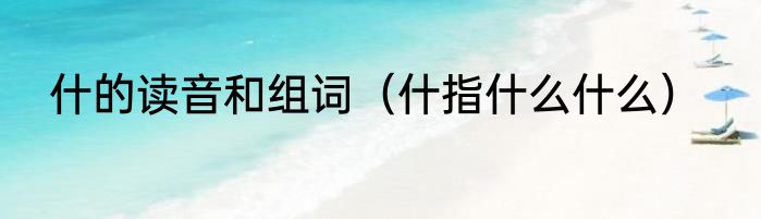 什的读音和组词（什指什么什么）