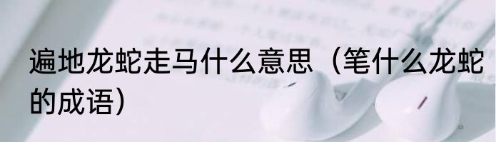 遍地龙蛇走马什么意思（笔什么龙蛇的成语）