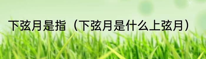 下弦月是指（下弦月是什么上弦月）
