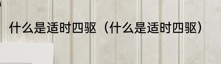 什么是适时四驱（什么是适时四驱）