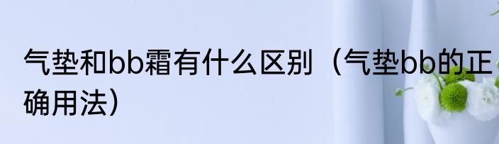 气垫和bb霜有什么区别（气垫bb的正确用法）