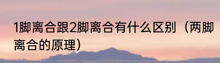 1脚离合跟2脚离合有什么区别（两脚离合的原理）