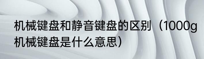 机械键盘和静音键盘的区别（1000g机械键盘是什么意思）
