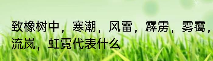 致橡树中，寒潮，风雷，霹雳，雾霭，流岚，虹霓代表什么