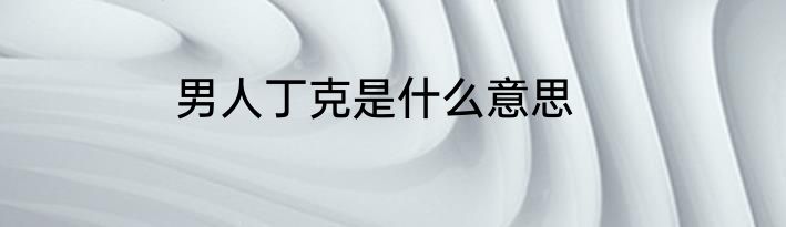 男人丁克是什么意思