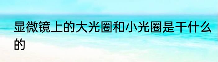 显微镜上的大光圈和小光圈是干什么的