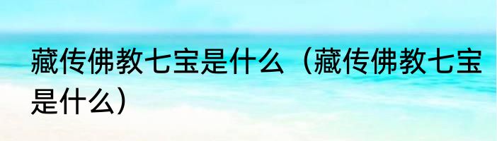 藏传佛教七宝是什么（藏传佛教七宝是什么）