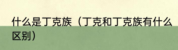 什么是丁克族（丁克和丁克族有什么区别）