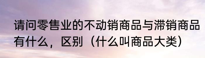 请问零售业的不动销商品与滞销商品有什么，区别（什么叫商品大类）