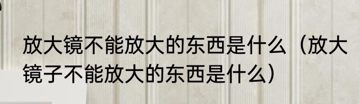 放大镜不能放大的东西是什么（放大镜子不能放大的东西是什么）