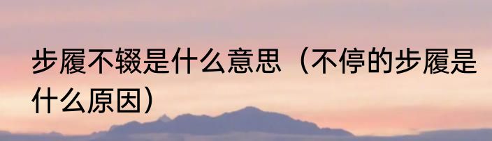 步履不辍是什么意思（不停的步履是什么原因）