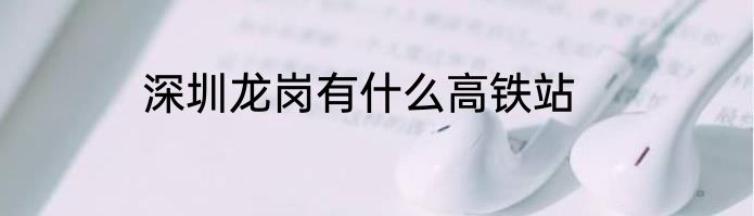 深圳龙岗有什么高铁站