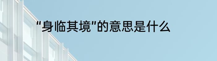 “身临其境”的意思是什么