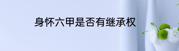 身怀六甲是否有继承权