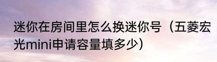 迷你在房间里怎么换迷你号（五菱宏光mini申请容量填多少）