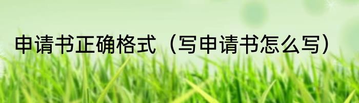 申请书正确格式（写申请书怎么写）