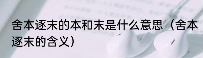 舍本逐末的本和末是什么意思（舍本逐末的含义）