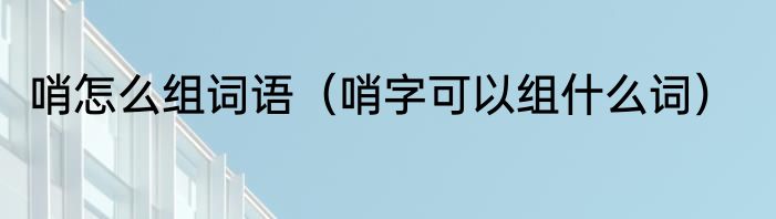 哨怎么组词语（哨字可以组什么词）