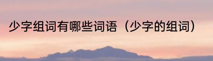 少字组词有哪些词语（少字的组词）