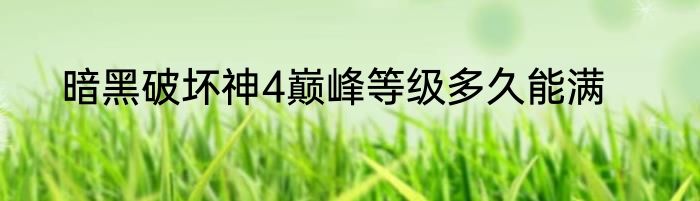 暗黑破坏神4巅峰等级多久能满