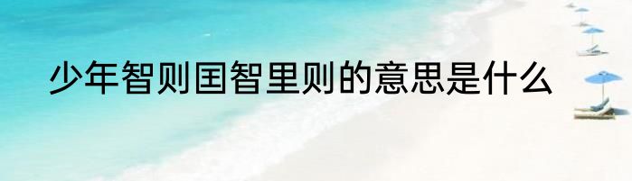 少年智则囯智里则的意思是什么