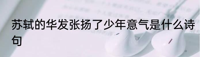 苏轼的华发张扬了少年意气是什么诗句
