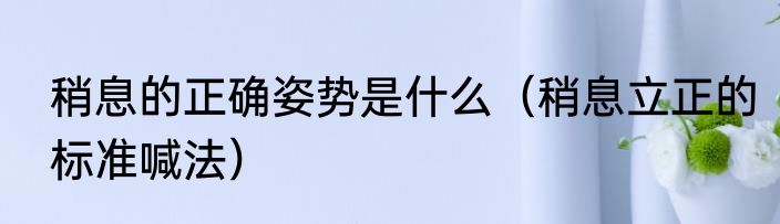 稍息的正确姿势是什么（稍息立正的标准喊法）