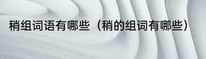 稍组词语有哪些（稍的组词有哪些）