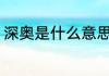 深奥是什么意思（深奥，是什么意思）