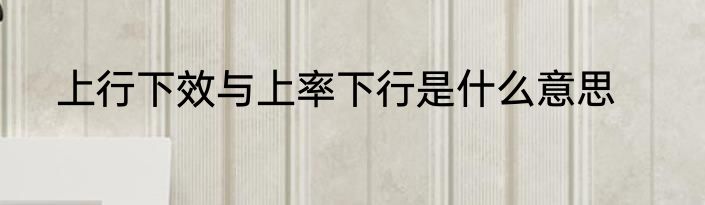 上行下效与上率下行是什么意思