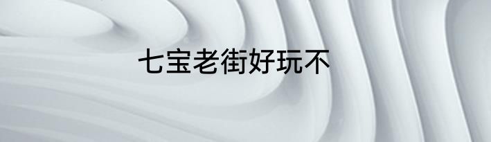 七宝老街好玩不