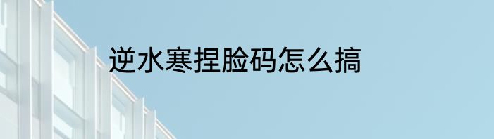 逆水寒捏脸码怎么搞