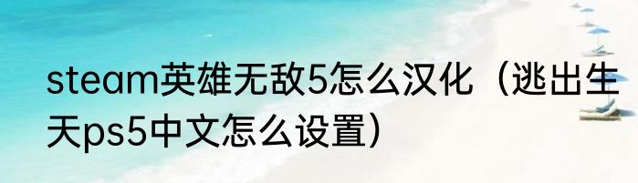 steam英雄无敌5怎么汉化（逃出生天ps5中文怎么设置）