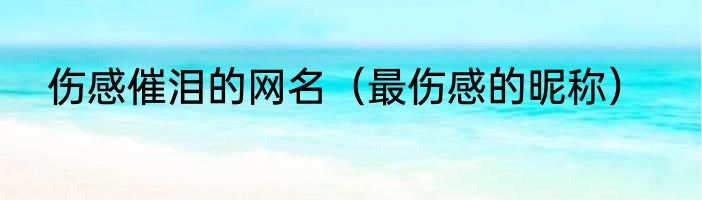 伤感催泪的网名（最伤感的昵称）