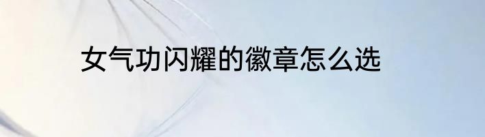 女气功闪耀的徽章怎么选