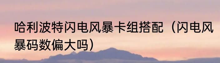 哈利波特闪电风暴卡组搭配（闪电风暴码数偏大吗）