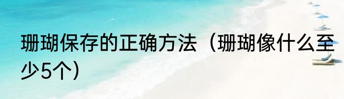 珊瑚保存的正确方法（珊瑚像什么至少5个）