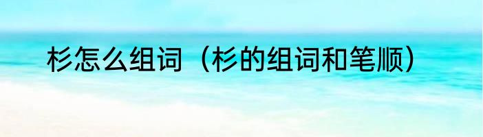 杉怎么组词（杉的组词和笔顺）