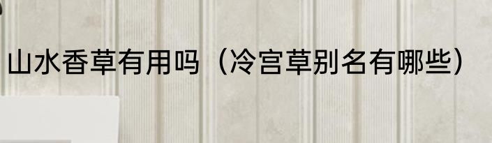 山水香草有用吗（冷宫草别名有哪些）
