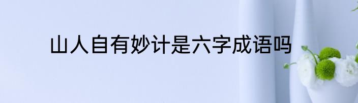 山人自有妙计是六字成语吗