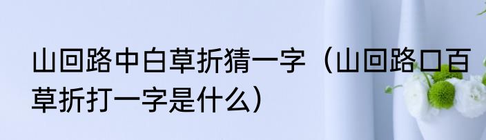 山回路中白草折猜一字（山回路口百草折打一字是什么）
