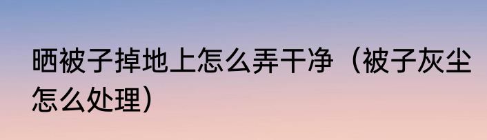 晒被子掉地上怎么弄干净（被子灰尘怎么处理）