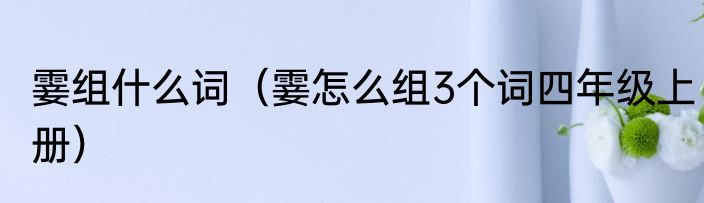 霎组什么词（霎怎么组3个词四年级上册）