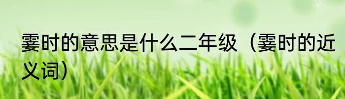 霎时的意思是什么二年级（霎时的近义词）