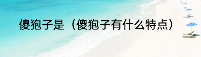 傻狍子是（傻狍子有什么特点）