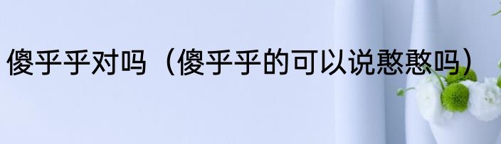 傻乎乎对吗（傻乎乎的可以说憨憨吗）