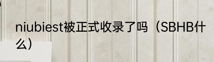 niubiest被正式收录了吗（SBHB什么）