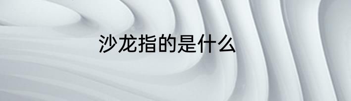 沙龙指的是什么