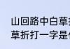 山回路中白草折猜一字（山回路口百草折打一字是什么）