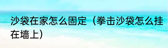沙袋在家怎么固定（拳击沙袋怎么挂在墙上）